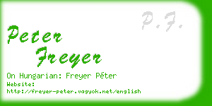 peter freyer business card