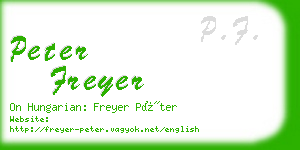 peter freyer business card